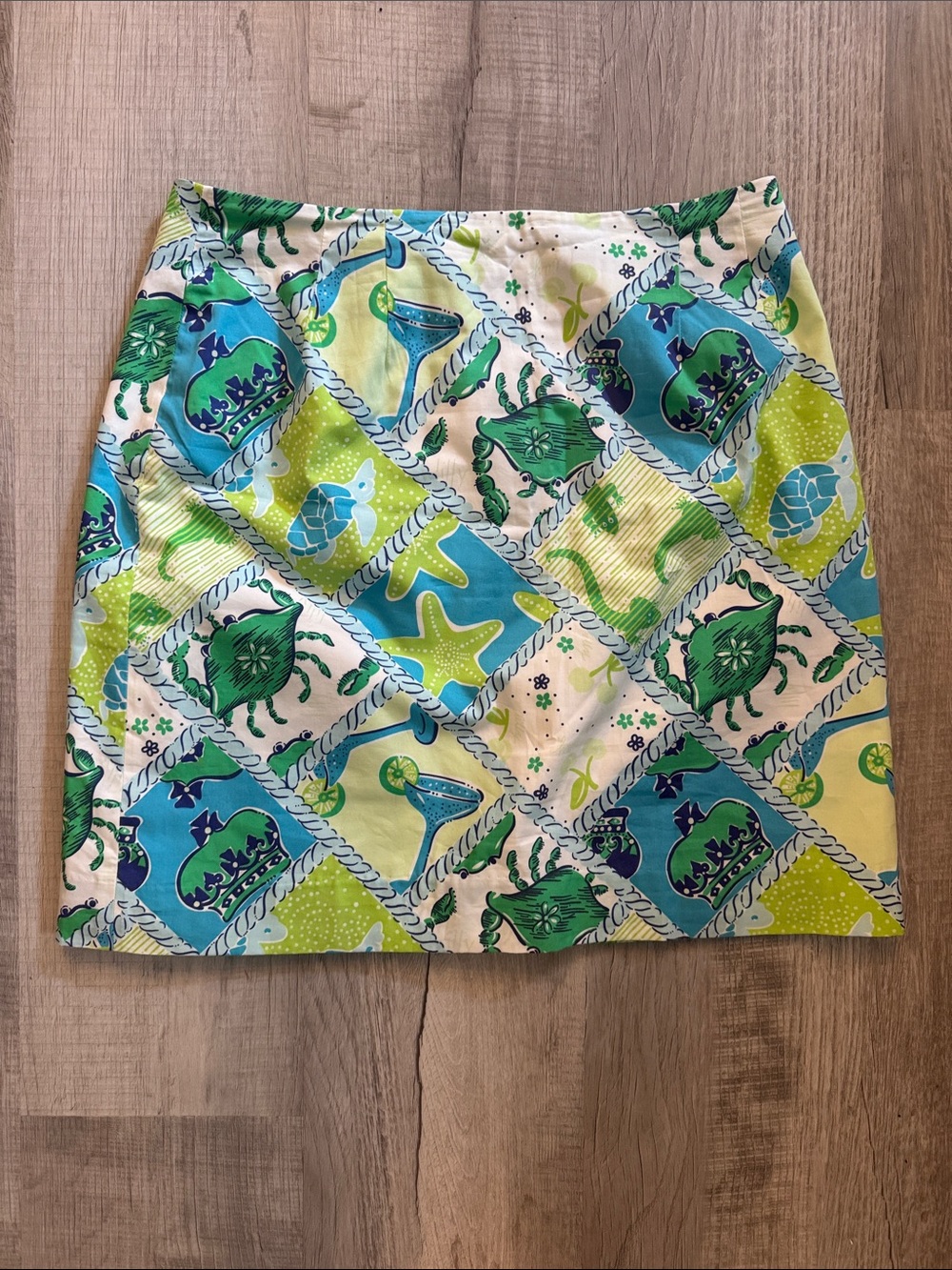 Vintage white label - Lilly Pulitzer, Starboard Patch print , Mini Skirt